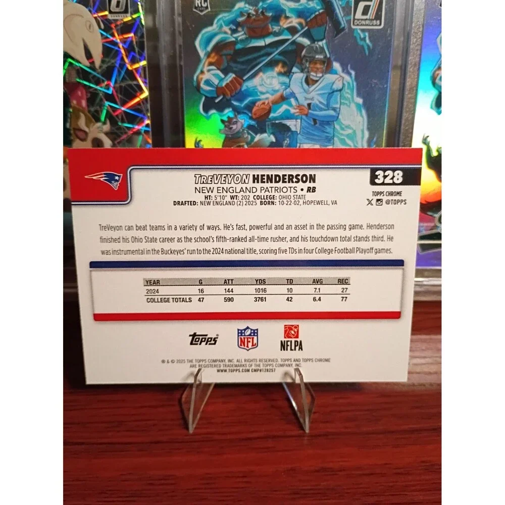 2025 Topps Chrome - Rookies TreVeyon Henderson #328 (RC)